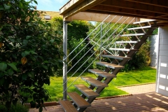 Escalier droit pour terrasse bois